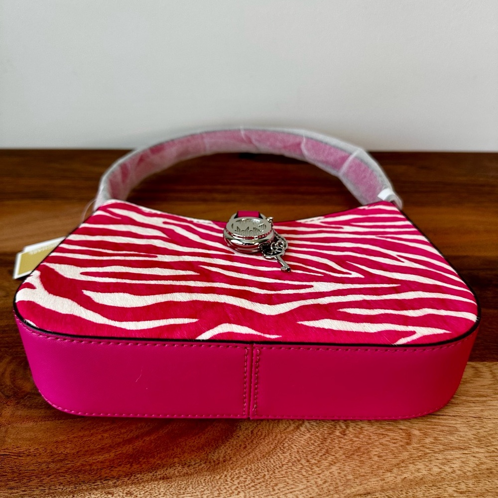 Lyra Small Zebra Print Calf Hair Pochette - Picture 5 of 11